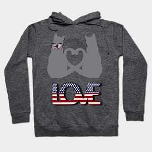 Two grey cats in love in american style Hoodie